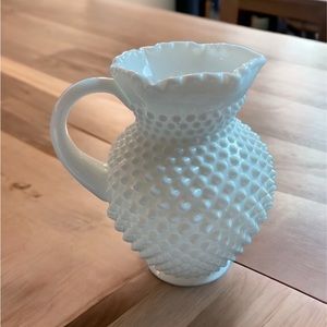 Vintage milk glass pitcher
